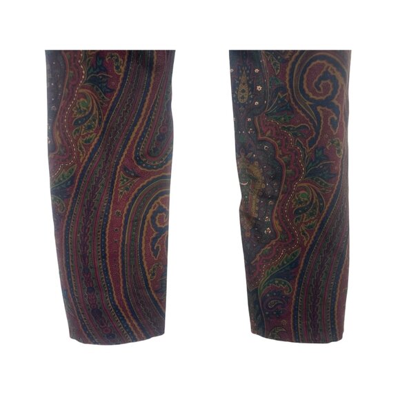 Vintage Ralph Lauren Velour Paisley Pants Womens Size 12 Wimsigoth Grunge 90s - Picture 14 of 16